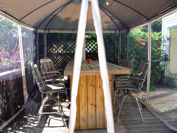 bar, chairs, gazebo