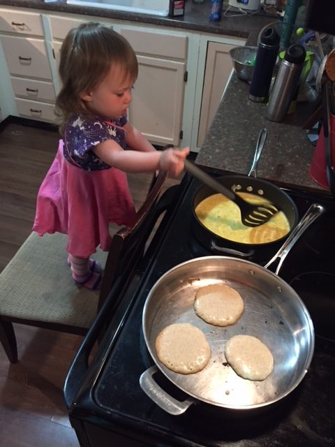 Fitting in a Family Dinner After Work making breakfast