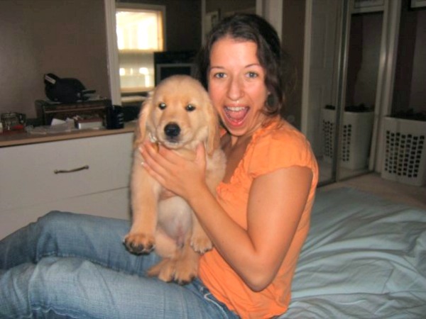 woman, dog