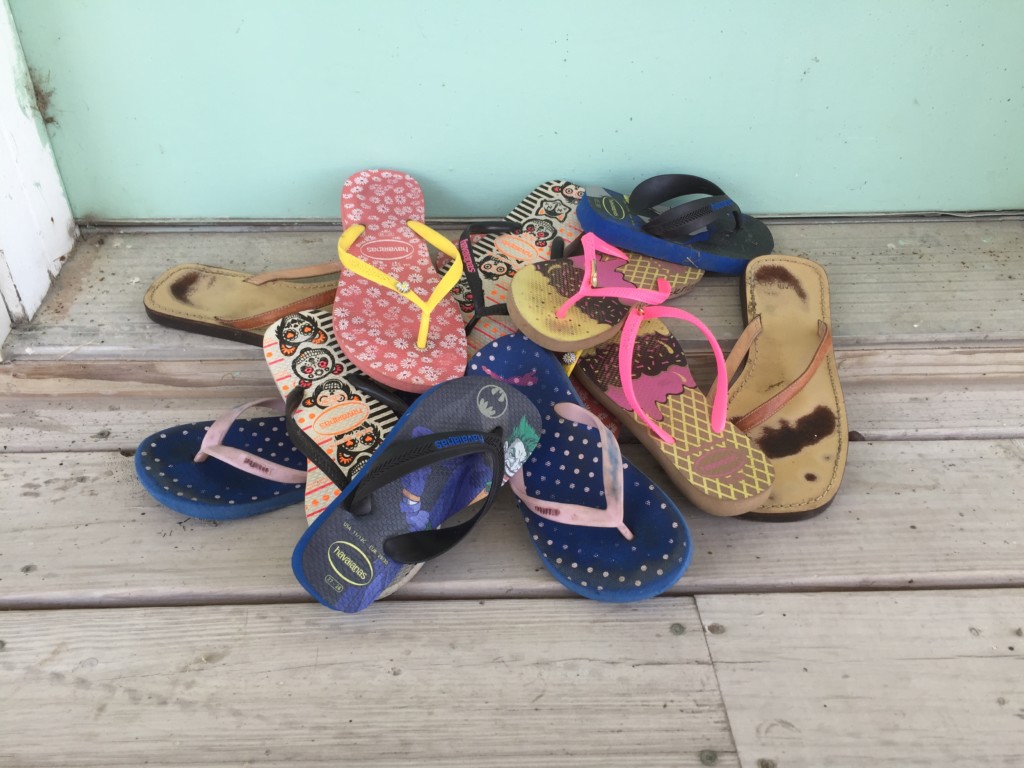 Moms say, "clean up those shoes!"