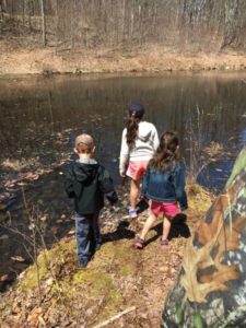 Discovering the Beaver Pond just off the path.