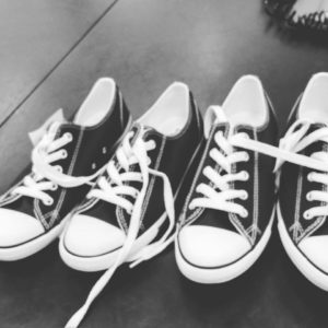 It's a special moment when a child's shoe size catches up to her mother's.