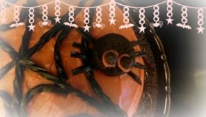 candy spider on a cake