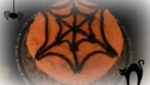 spiderweb Halloween cake