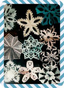 paper snowflakes- fun activity for kids.