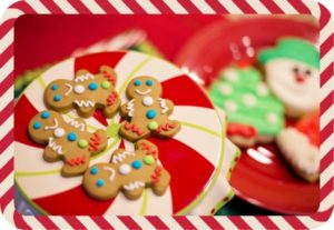plates of Christmas cookies- a fun Christmas break activity.
