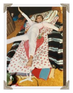 rotating holidays, Christmas tree, bed, floor, girl, sleeping