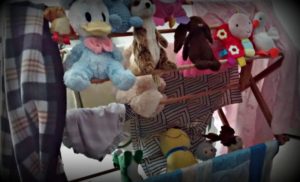 stuffed animals, clean, laundry, drying rack