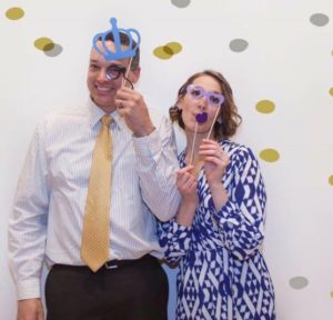 goofy couple celebrating their marathon marriage