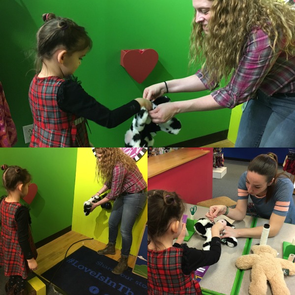 Making our own Vermont Teddy Bear Company teddy bears.