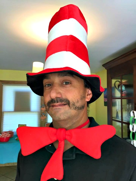 man, cat in the hat, costume