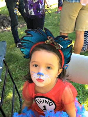 little girl, costume, face painting