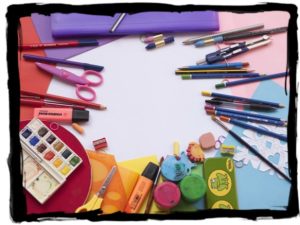 school supplies in preparation for kindergarten registration.