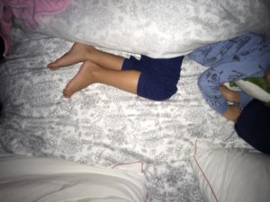 child sleeping. feet