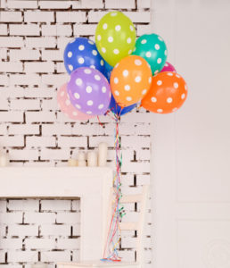 Balloons used for decorating a birthday party