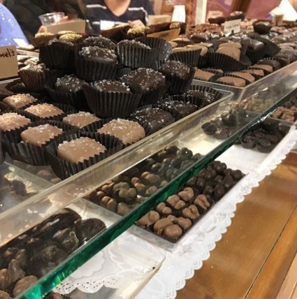 Spring Moms Night Out with Snowflake Chocolates Recap! Delicious Snowflake Chocolates on display.