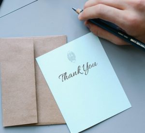 Thank you notes for everyone!