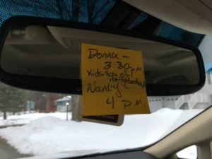 parent-teacher conferences, post-it note