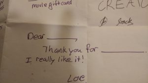 Saying thank you
