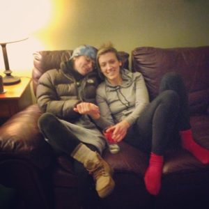 Women relaxing on a couch