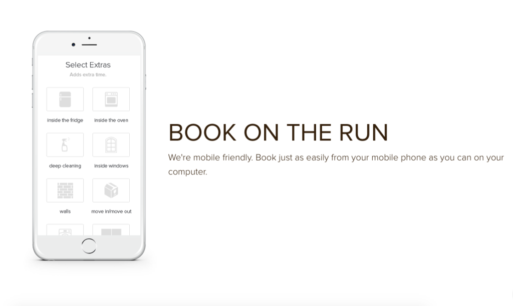 Lime Maids cleaning service web and phone interface