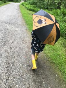 child with umbrella