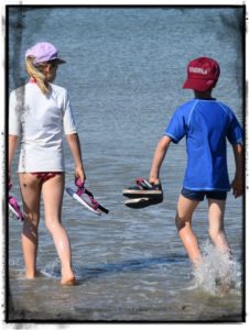 children playing in water