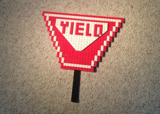 Building Block Lego Yield Sign