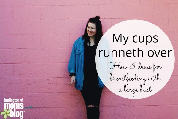 My Cups Runneth Over: How To Dress for Breastfeeding with a Large Bust Plus size woman standing against pink wall