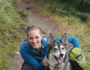 woman and dog