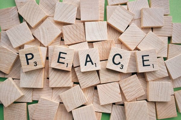 Scrabble Letters Spelling Peace