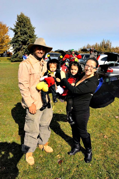family, man, woman, baby, toddler, costumes