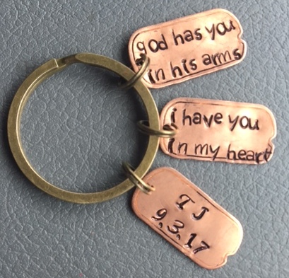 Hand stamped keychain