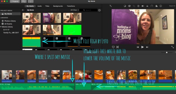 Where to add sound into iiMovie