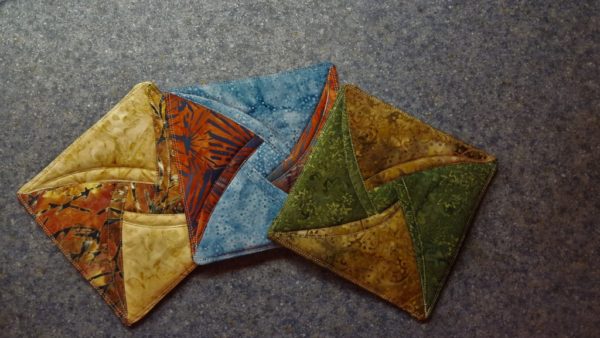 Trivets for hot pots hand sewn in different colors by kat's Paws