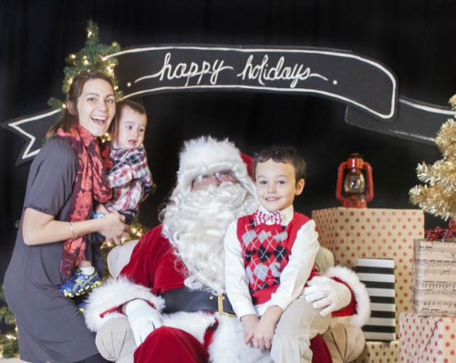 mom anxious boy santa