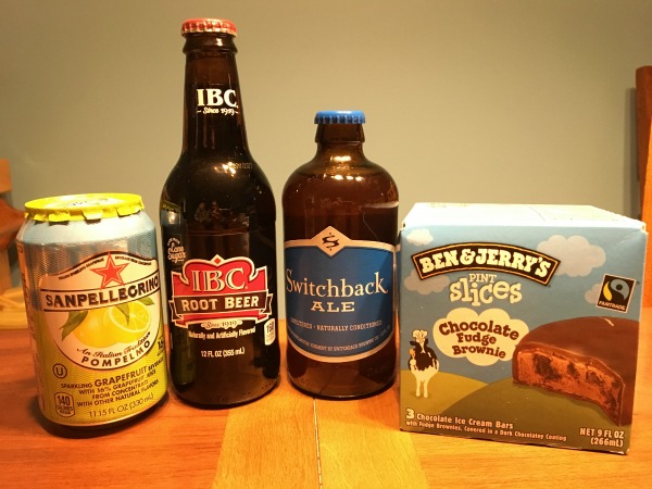 soda, beer, ice cream