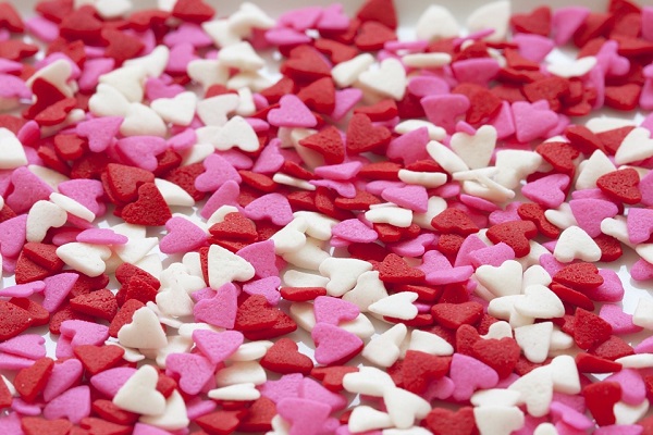 valentine's day, romane, love, candy, confetti