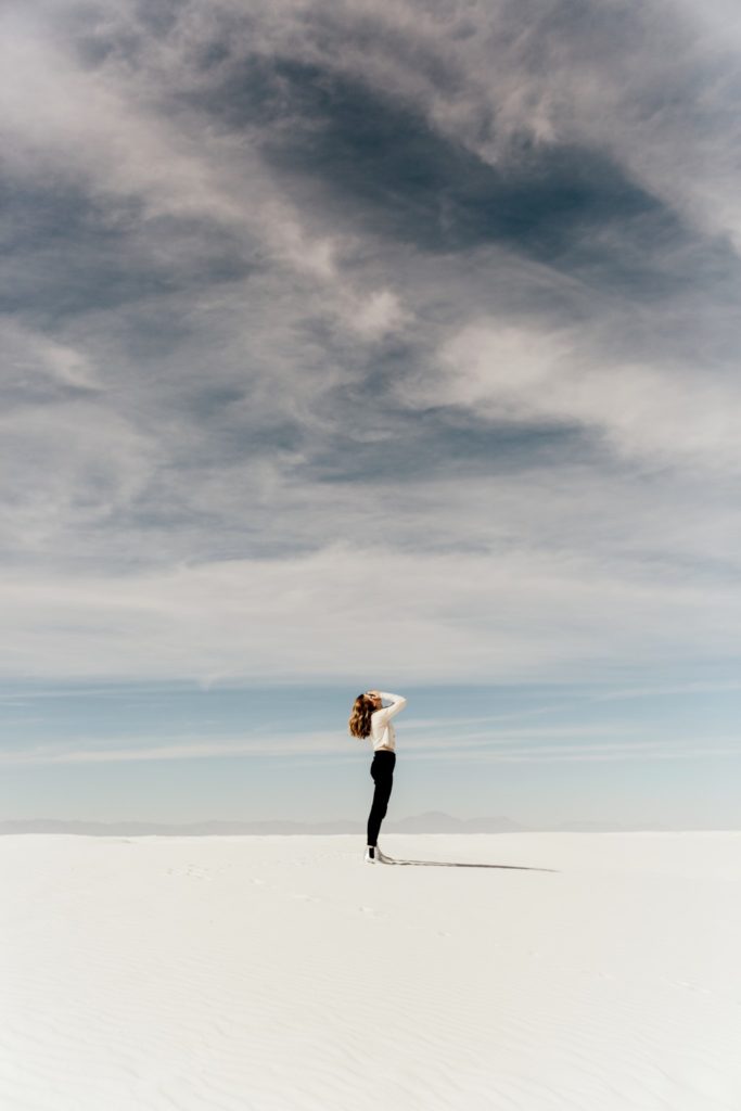self reflection woman beach