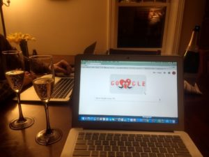 computer screen wine glasses