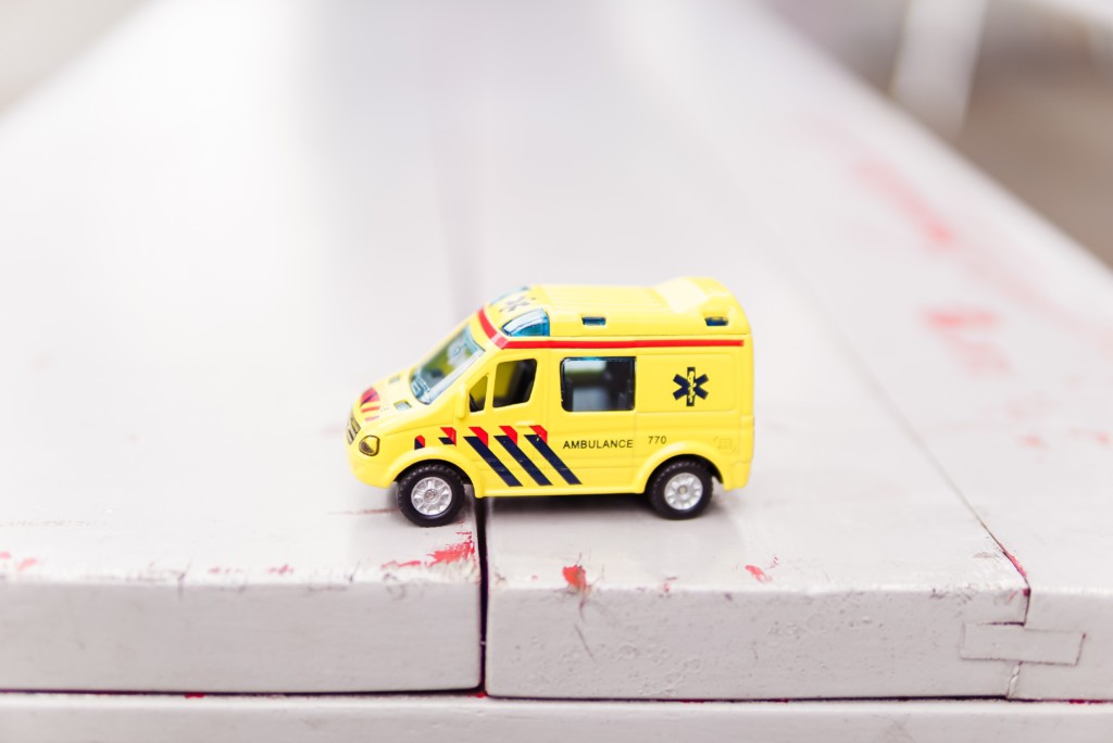 Yellow toy Ambulance toy ambulance, toy car