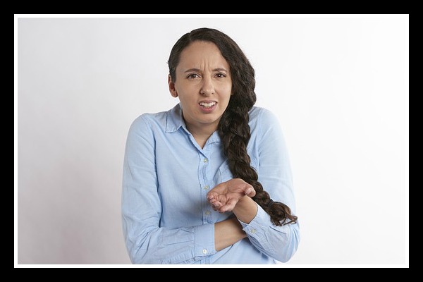 woman frowning
