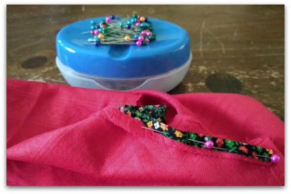 pins in a dress seam
