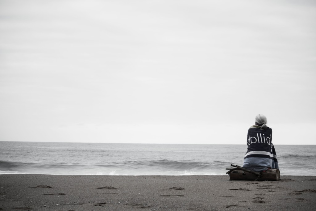 Woman, Sitting, Beach, Water, Horizon, Sand, Ocean, Solitude