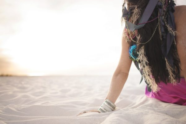 woman in sand