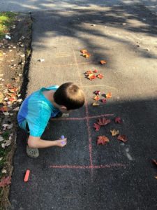 kid, boy, chalk
