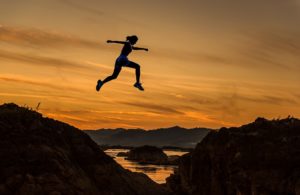leaping into the sunset