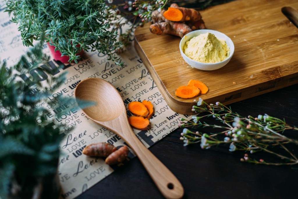 wooden spoon, ginger, cutting board, thyme, meal preparation, homemade, crock-pot