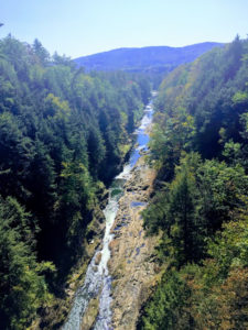 gorge, river, mountains