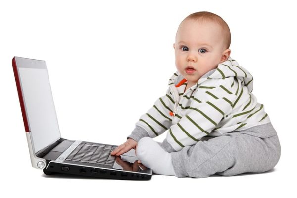 The Vermont Infants In the Workplace Program: Taking our Babies to Work Baby on Laptop